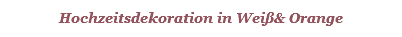 Hochzeitsdekoration in Weiß& Orange